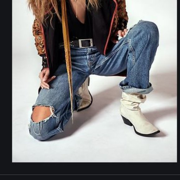 Free People Moon and Back Slouch Boot White NWOT - Picture 3 of 8